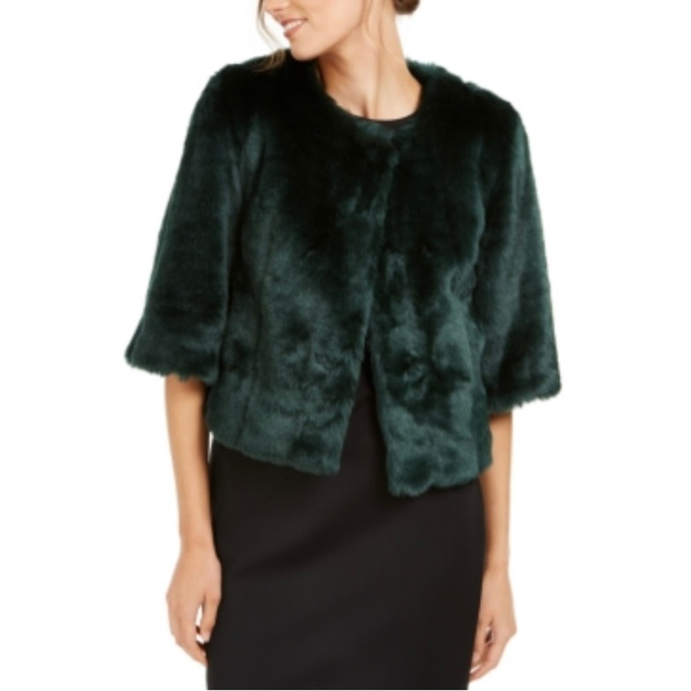 CALVIN KLEIN Womens Green Long Sleeve Blouse Evening Sweater Size: M